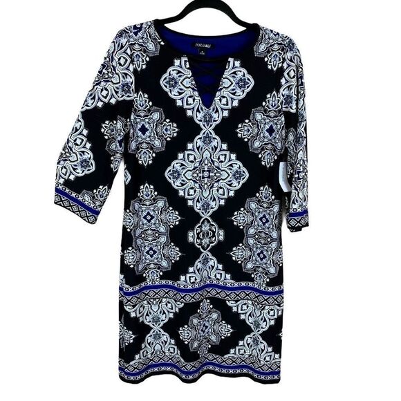 SALE❤️Roz and Ali black white blue sleeve dress - Picture 1 of 12